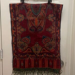 Bohemian XL 62”x 24”Reversible Scarf.Available in Burgundy and Navy Blue pattern